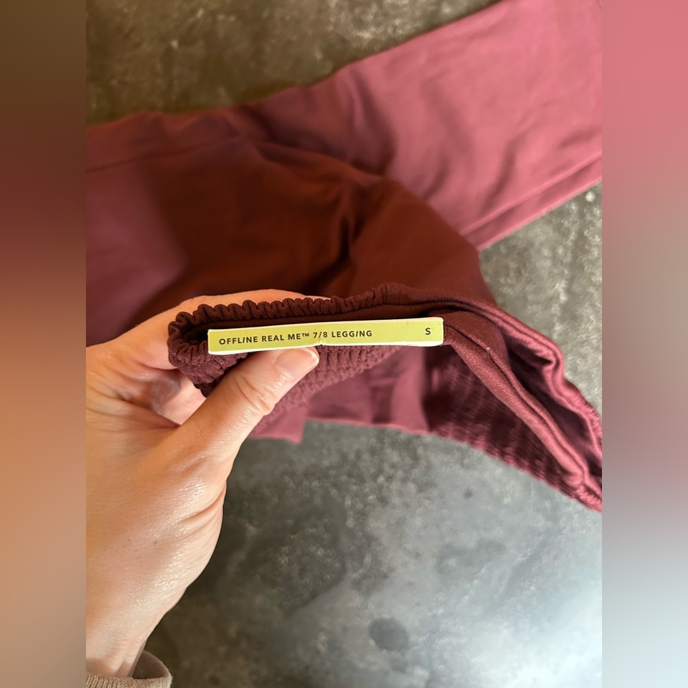 Aerie | Offline Real Me 7/8 Maroon Leggings - Picture 7 of 10